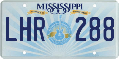 MS license plate LHR288