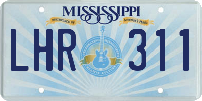 MS license plate LHR311
