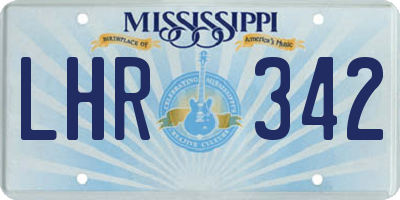 MS license plate LHR342