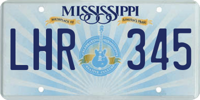 MS license plate LHR345
