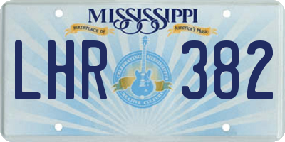 MS license plate LHR382