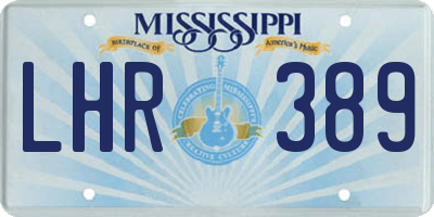 MS license plate LHR389