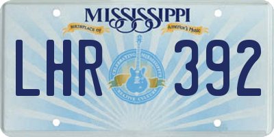 MS license plate LHR392