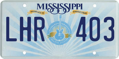 MS license plate LHR403