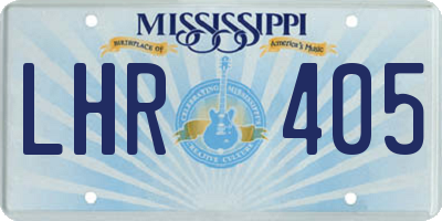 MS license plate LHR405