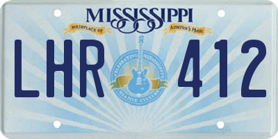 MS license plate LHR412