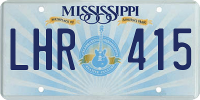 MS license plate LHR415