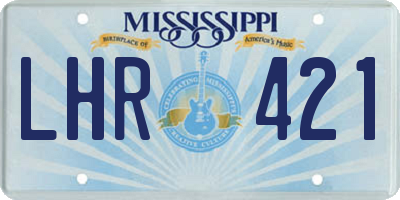 MS license plate LHR421