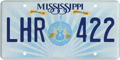 MS license plate LHR422