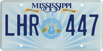 MS license plate LHR447