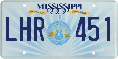 MS license plate LHR451