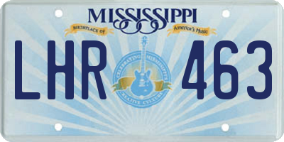 MS license plate LHR463