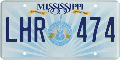 MS license plate LHR474