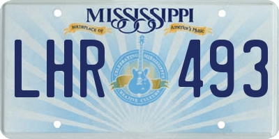 MS license plate LHR493