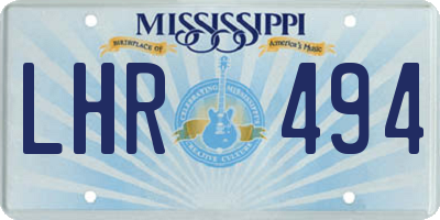 MS license plate LHR494