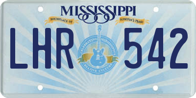 MS license plate LHR542