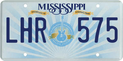 MS license plate LHR575