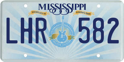 MS license plate LHR582