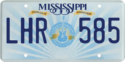 MS license plate LHR585