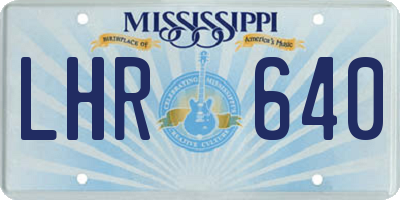 MS license plate LHR640