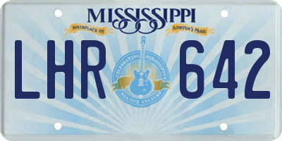 MS license plate LHR642