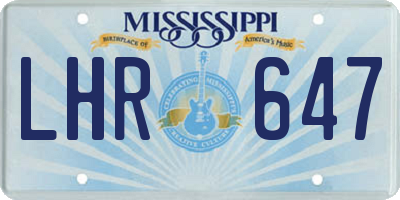 MS license plate LHR647
