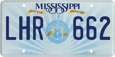 MS license plate LHR662