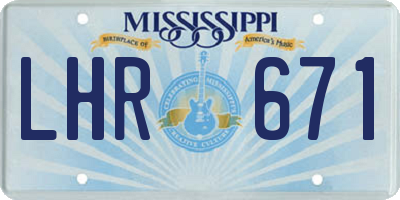 MS license plate LHR671