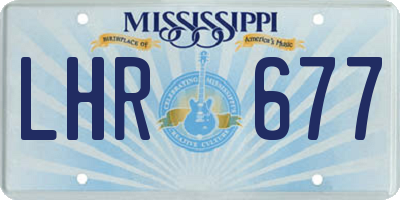 MS license plate LHR677