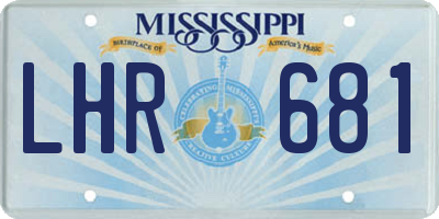 MS license plate LHR681