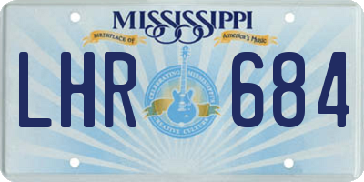 MS license plate LHR684