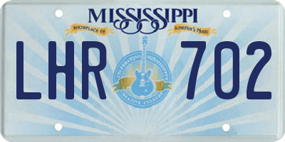 MS license plate LHR702