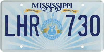 MS license plate LHR730