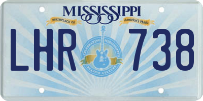 MS license plate LHR738