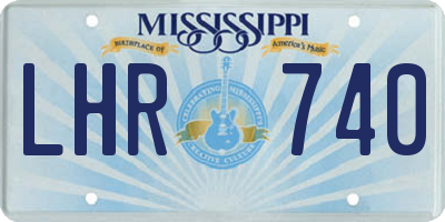MS license plate LHR740