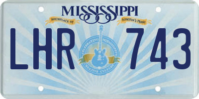 MS license plate LHR743