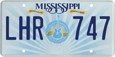 MS license plate LHR747