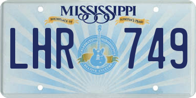 MS license plate LHR749