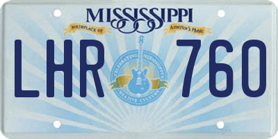 MS license plate LHR760