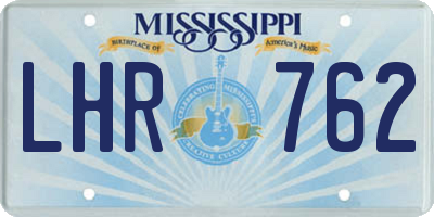 MS license plate LHR762