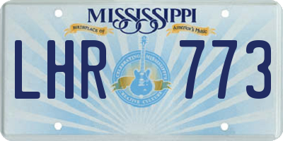 MS license plate LHR773