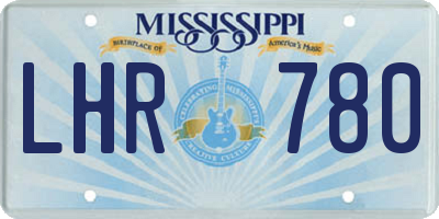 MS license plate LHR780