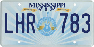 MS license plate LHR783