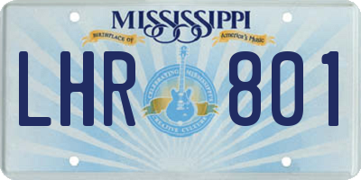 MS license plate LHR801