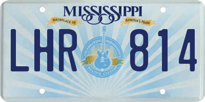 MS license plate LHR814