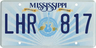 MS license plate LHR817