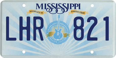 MS license plate LHR821