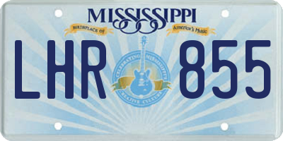 MS license plate LHR855