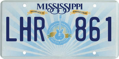 MS license plate LHR861