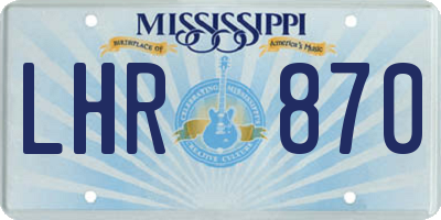 MS license plate LHR870
